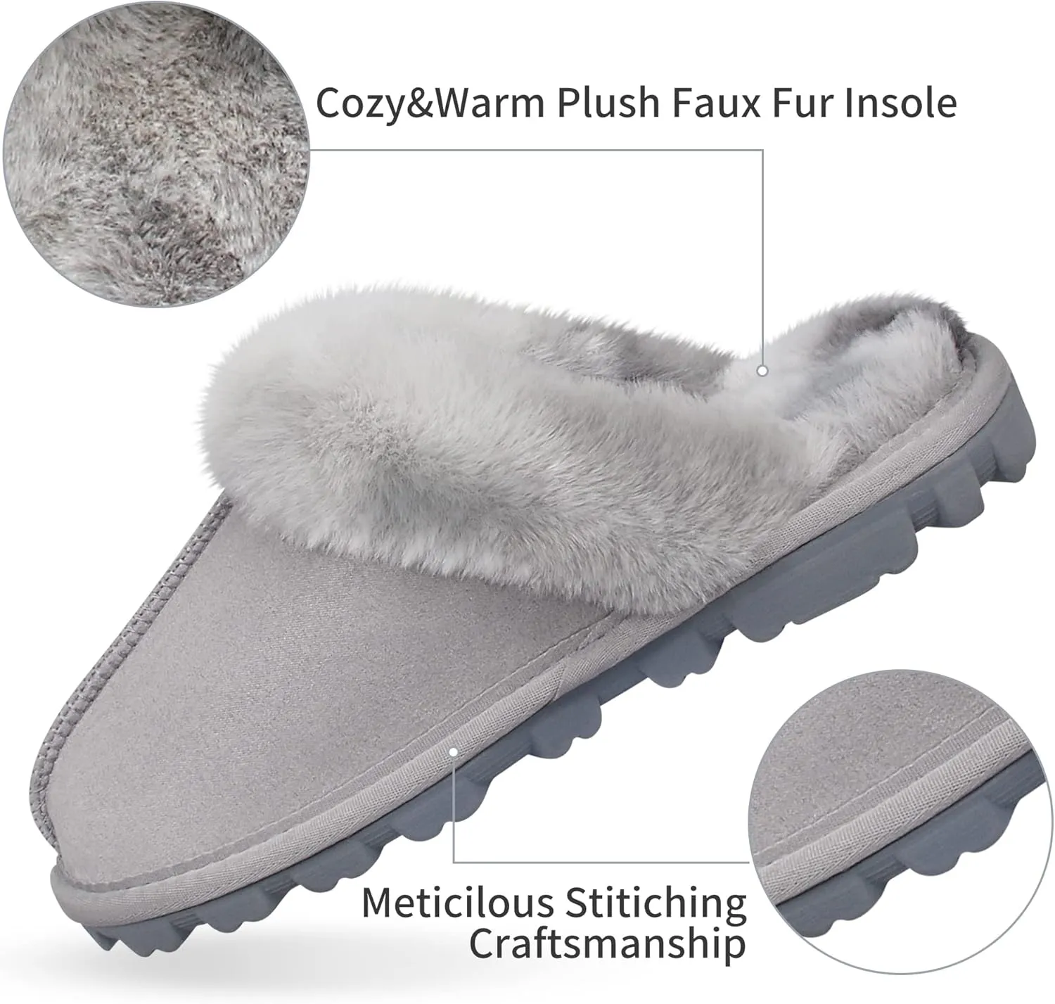 Women's Fuzzy Autumn Winter Plush Purple Solid Faux Fur Slippers