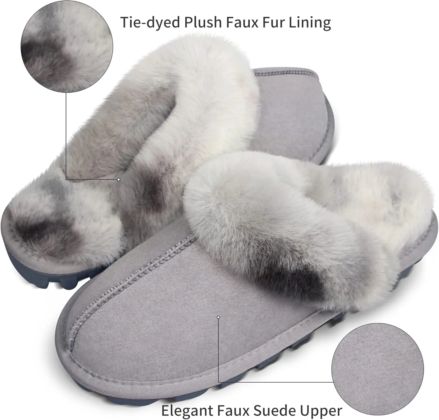 Women's Fuzzy Autumn Winter Plush Purple Solid Faux Fur Slippers