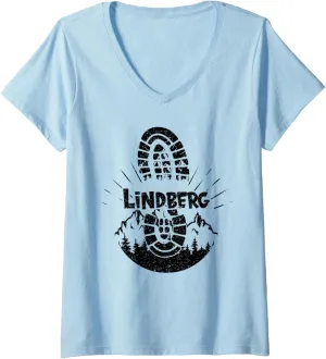 Womens Hiking In Lindberg Germany Vacation Hiker V-Neck T-Shirt