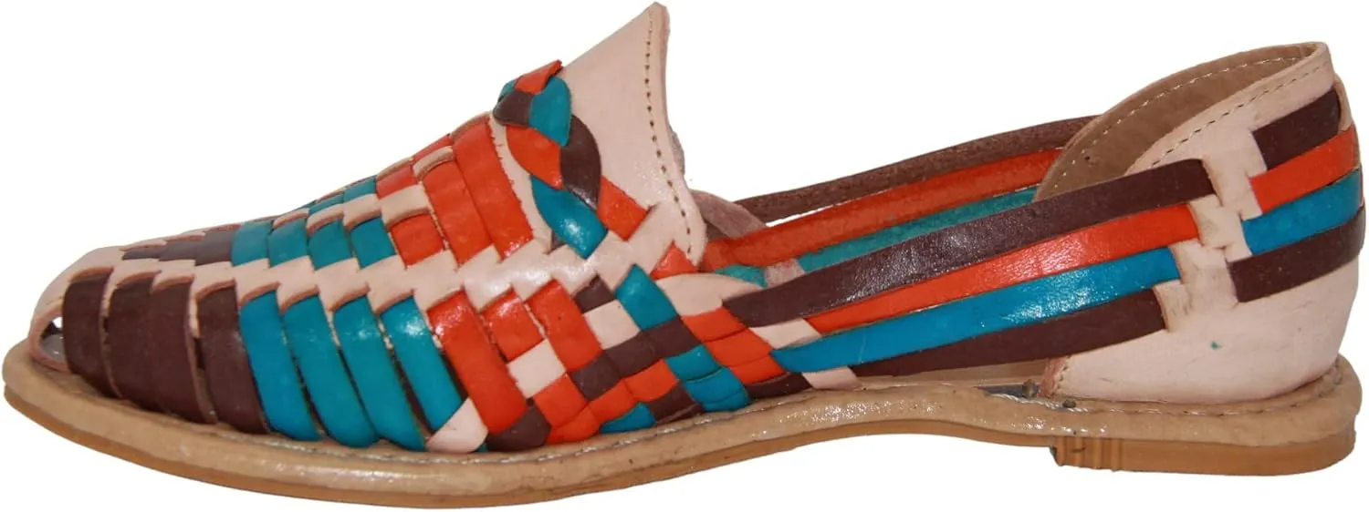 Womens Leather Traditional Huarache Sandal, Hand Woven Authentic Mexican Leather Huarache Sandal