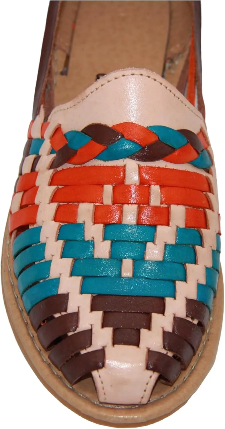 Womens Leather Traditional Huarache Sandal, Hand Woven Authentic Mexican Leather Huarache Sandal