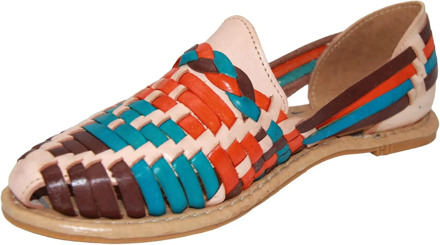Womens Leather Traditional Huarache Sandal, Hand Woven Authentic Mexican Leather Huarache Sandal