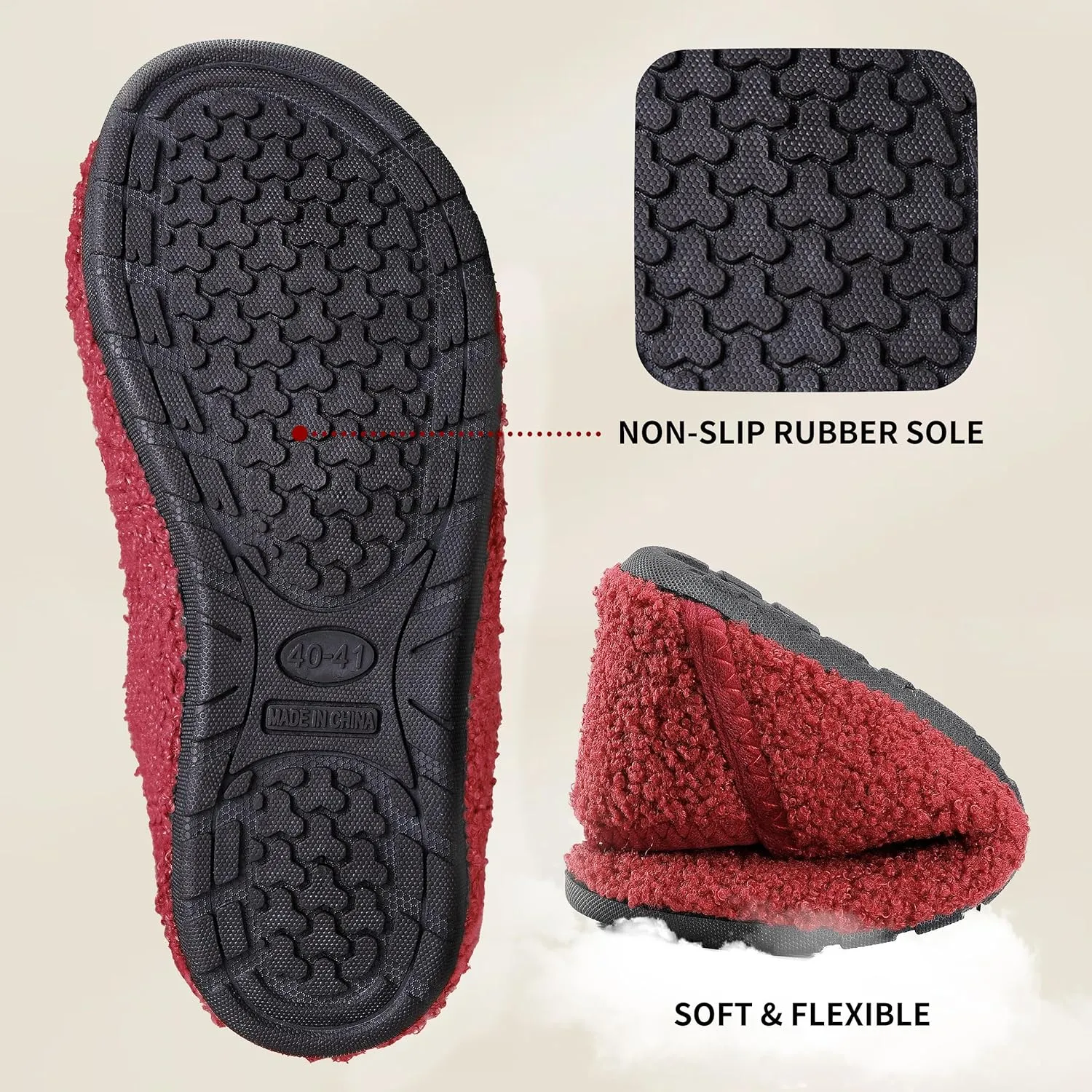Women's Men's Fuzzy Fur Slippers Casual House Shoes Non Slip Barefoot Slipper Socks Warm Closed Back Indoor Outdoor Shoes
