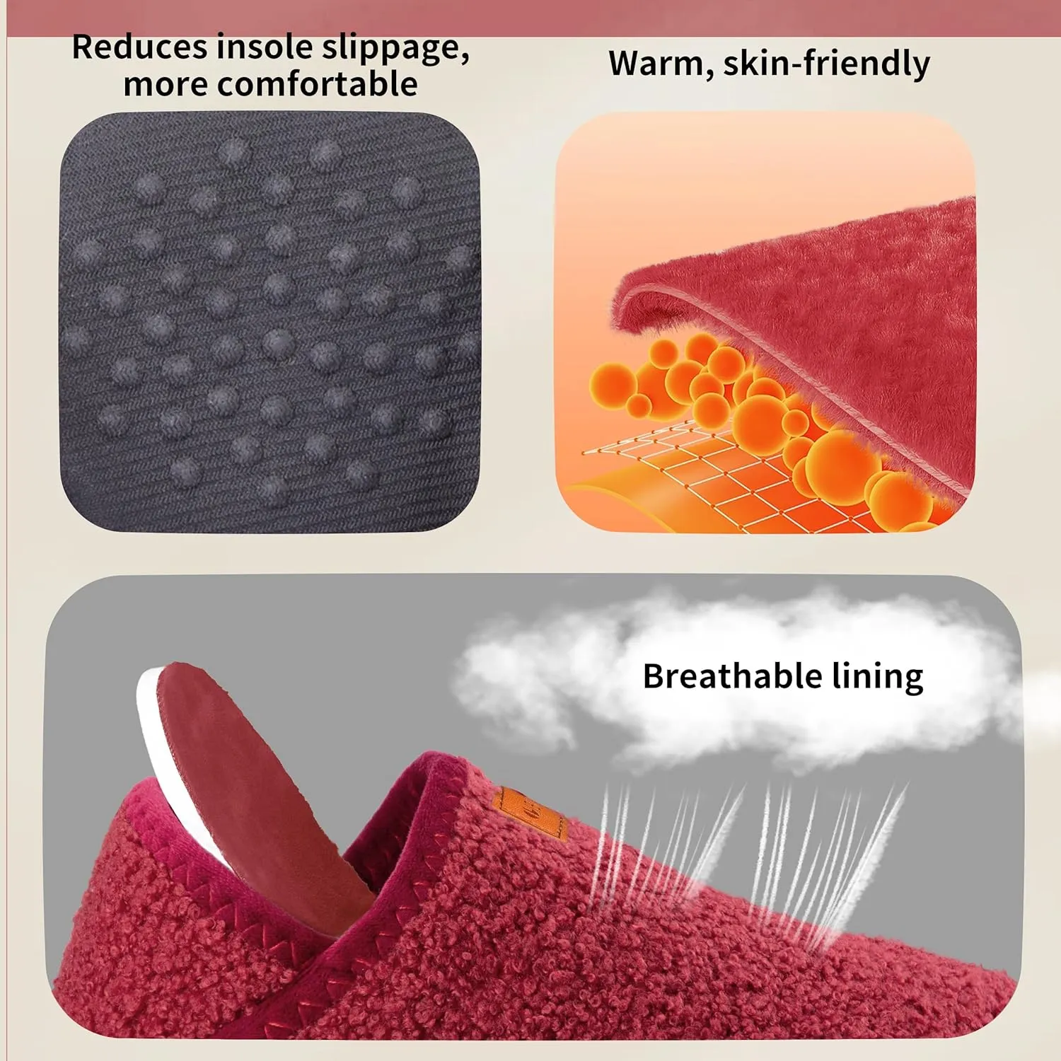 Women's Men's Fuzzy Fur Slippers Casual House Shoes Non Slip Barefoot Slipper Socks Warm Closed Back Indoor Outdoor Shoes
