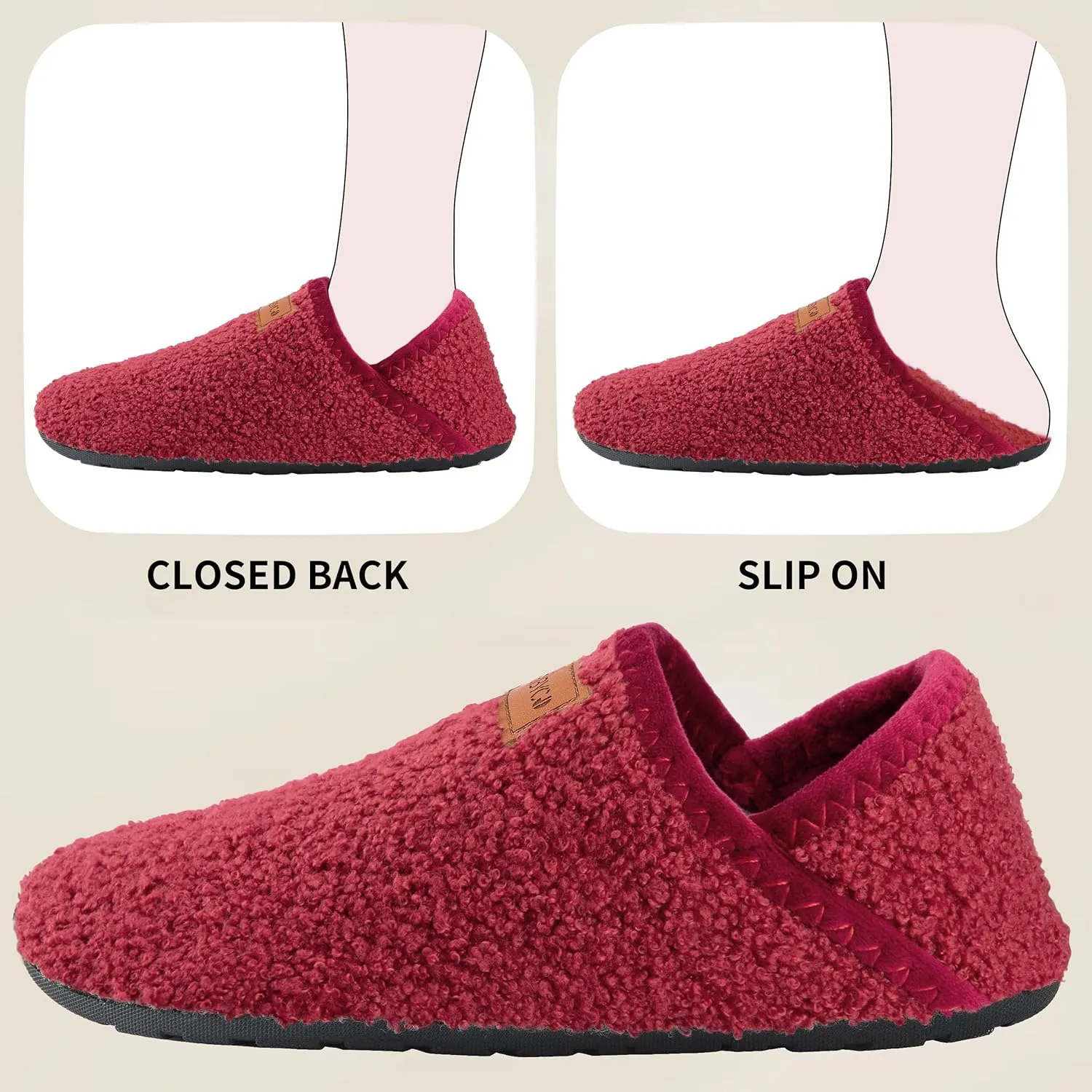 Women's Men's Fuzzy Fur Slippers Casual House Shoes Non Slip Barefoot Slipper Socks Warm Closed Back Indoor Outdoor Shoes