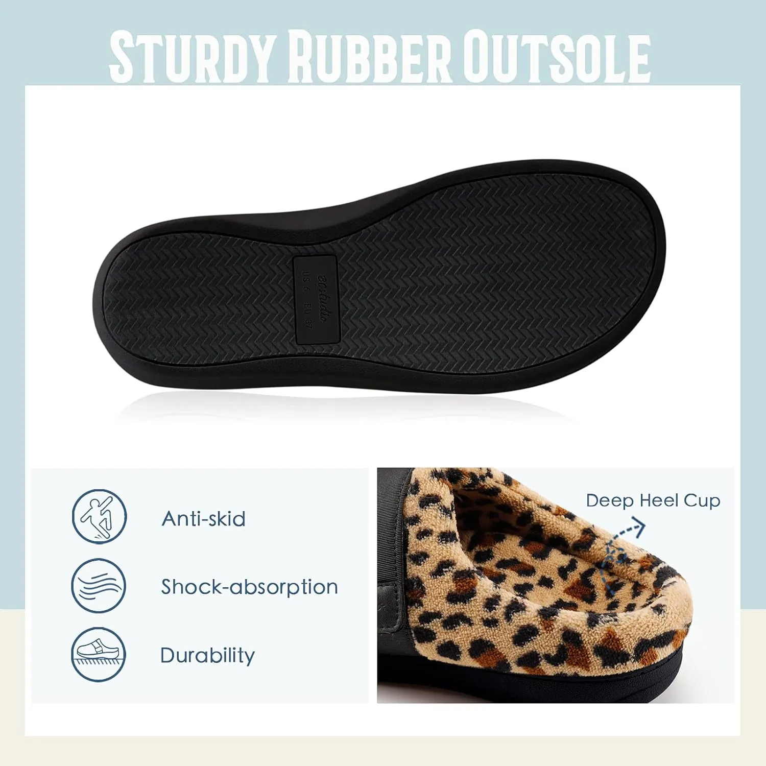 Women’s Orthotic House Slippers with Arch Support Adjustable Fuzzy Ladies Shoes