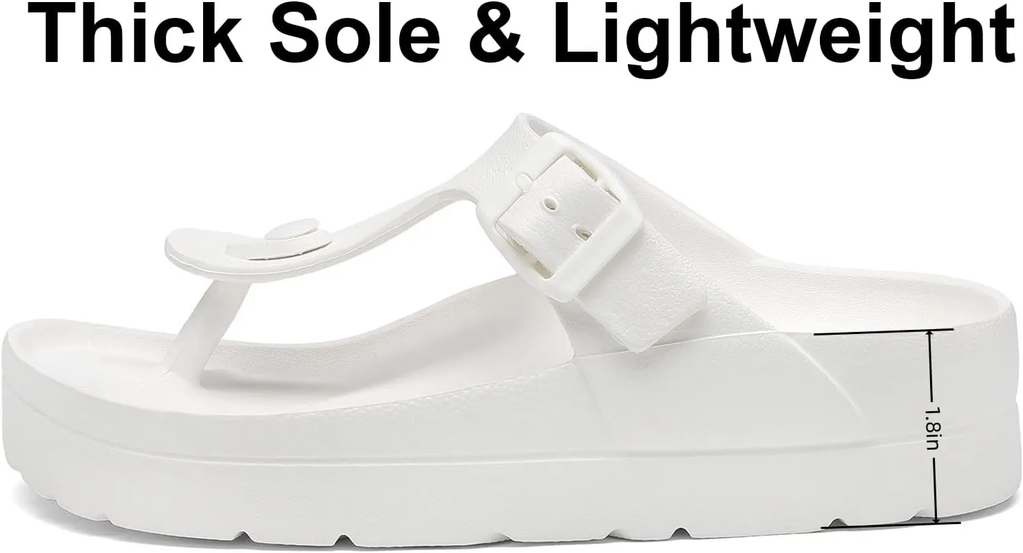 Women's Platform & Wedge Sandals with Arch Support for Woman Slides Comfort Lightweight Outdoor Slippers Ultra Cushion
