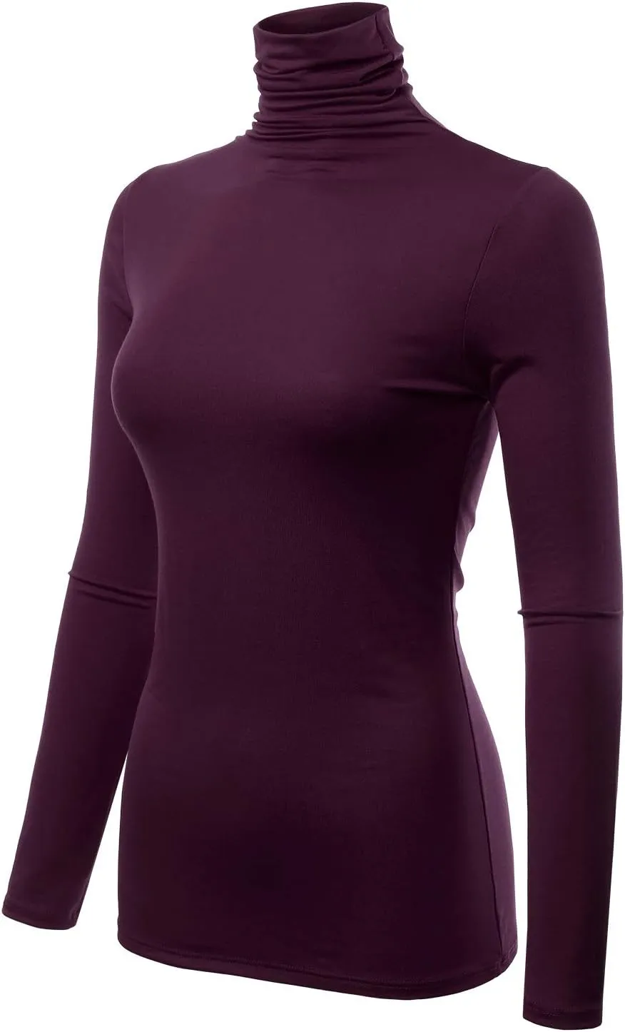 Womens Premium Long Sleeve Turtleneck Lightweight Pullover Top Sweater (S-3X, Made in USA)