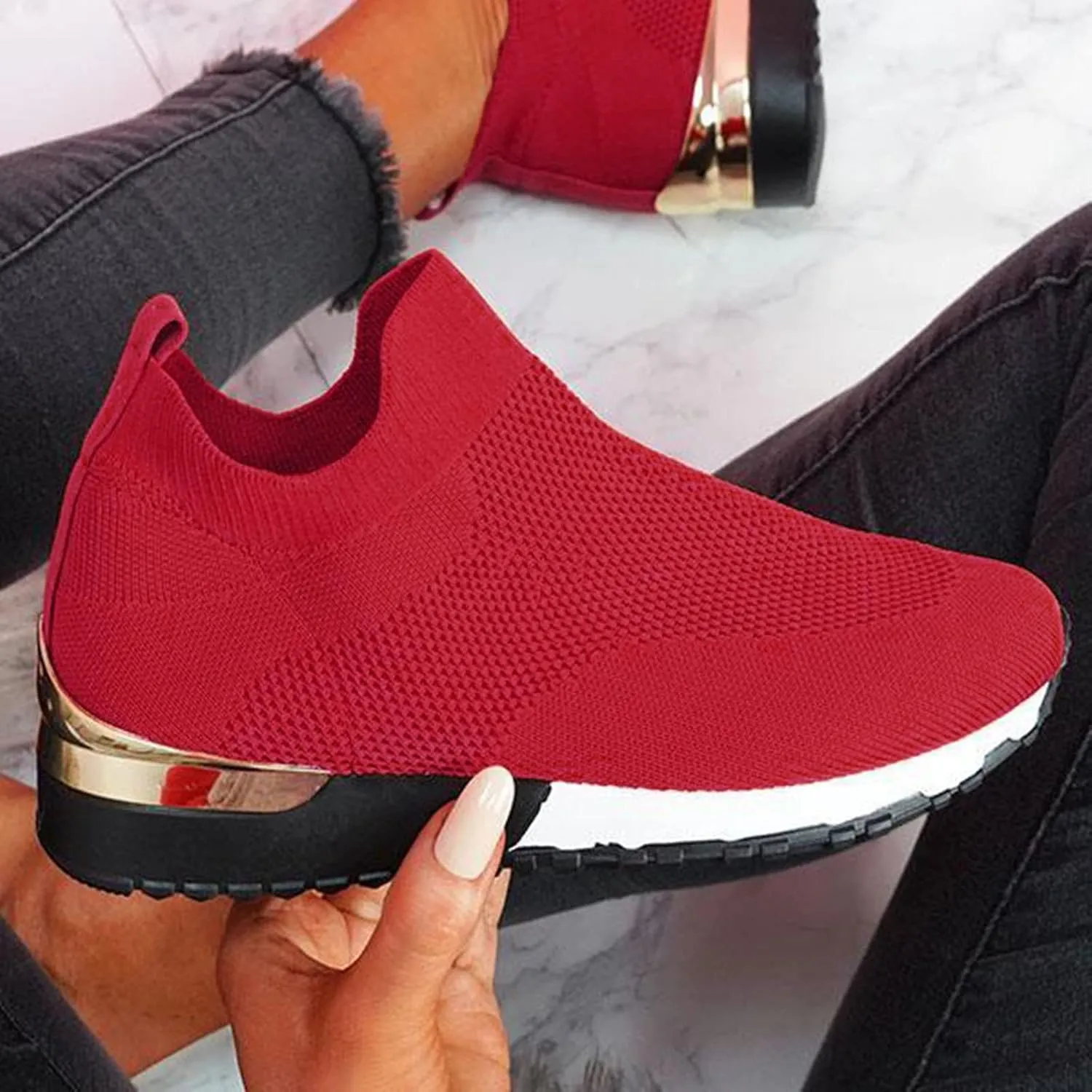 Womens Running Shoes Lightweight Tennis Shoes Non Slip Mens Tennis Shoes Walking Casual Work Shoes Women's Fashion Sneakers Platform Tennis Shoe Casual Loafers
