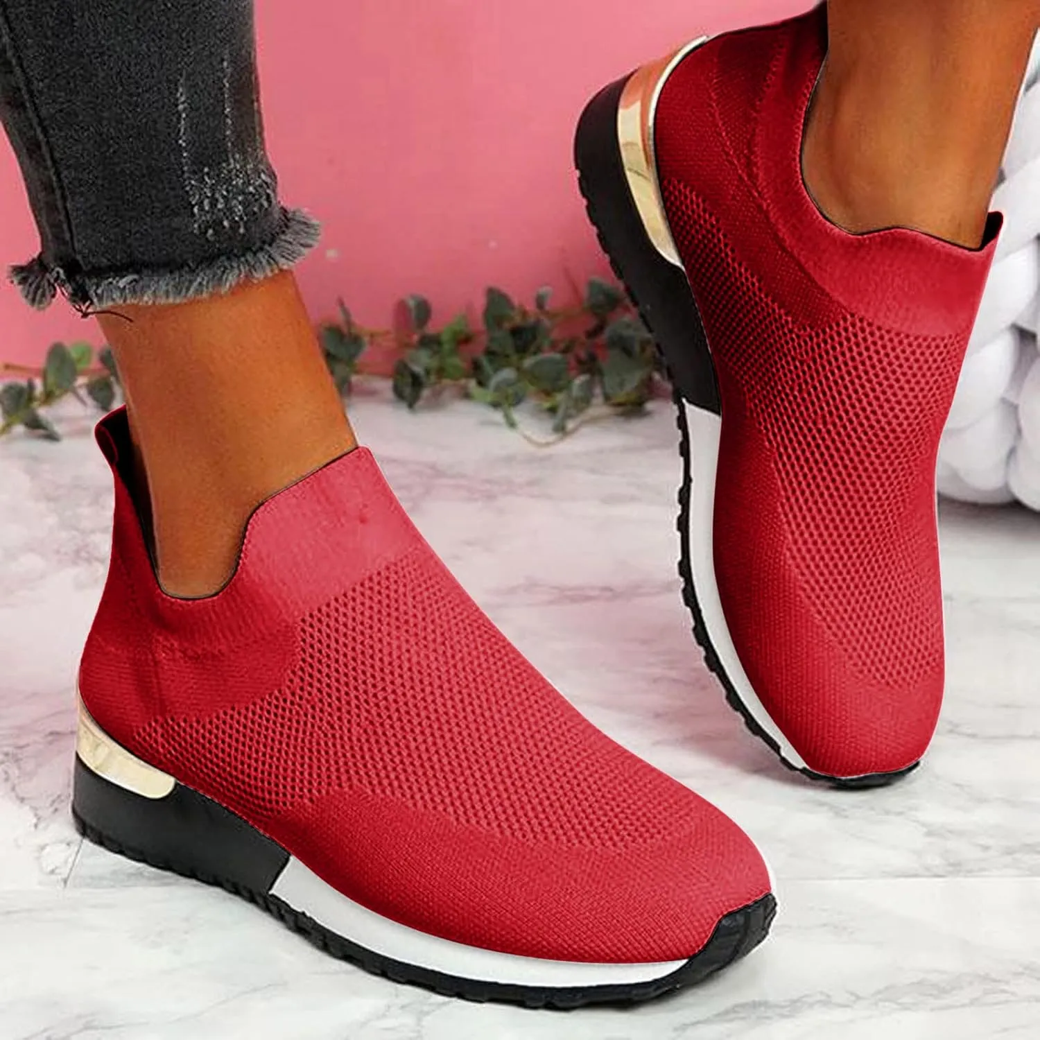 Womens Running Shoes Lightweight Tennis Shoes Non Slip Mens Tennis Shoes Walking Casual Work Shoes Women's Fashion Sneakers Platform Tennis Shoe Casual Loafers