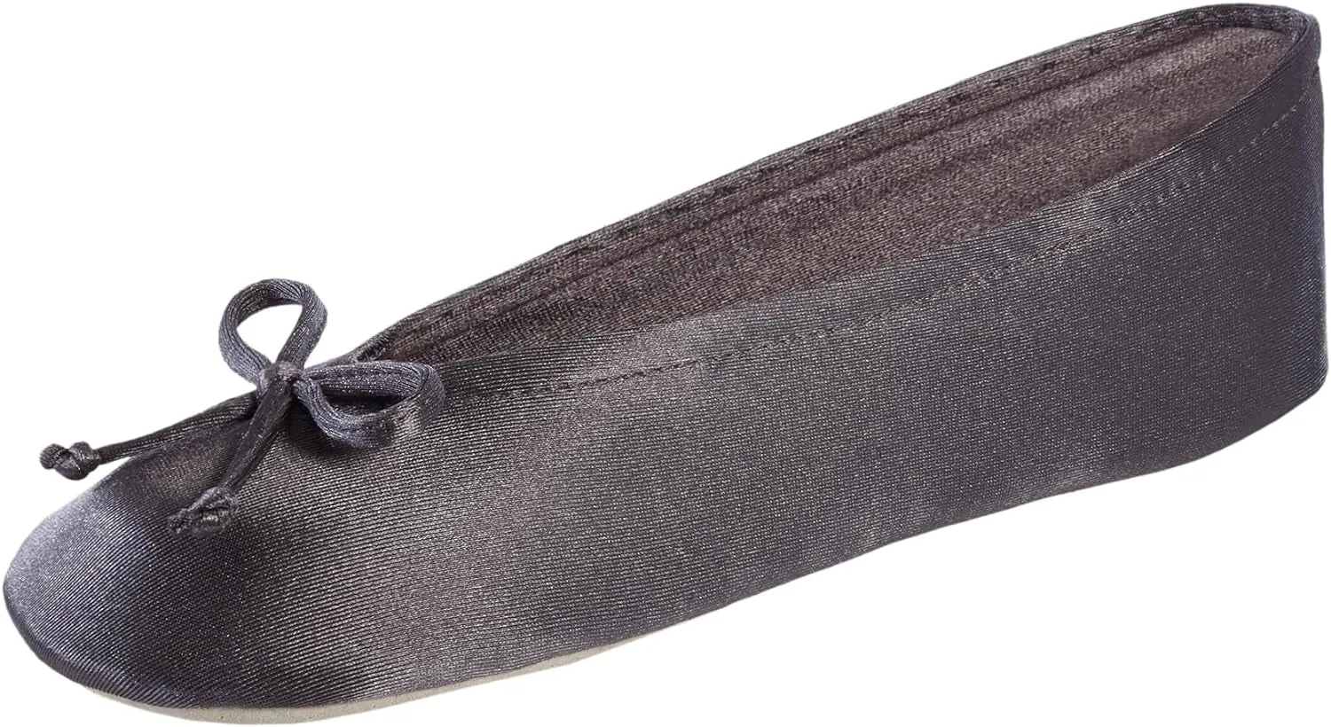 Women'S Satin Ballerina Slippers with Classic Ribbon or Soft Tie Bow and Suede Sole