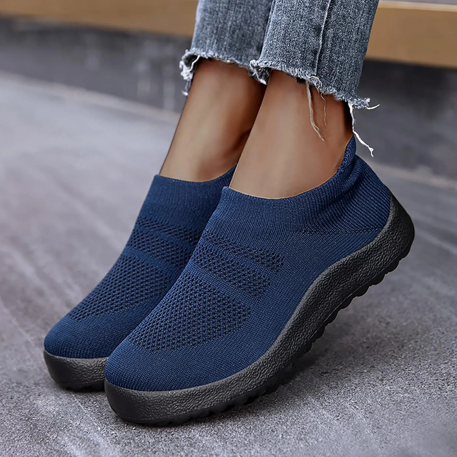 Womens Slip On Walking Shoes Non Slip Running Shoes Non Slip Work Shoes Women Wide Feet Black Casual Shoes Fashion Sneakers Red Tennis Shoe White Loafers