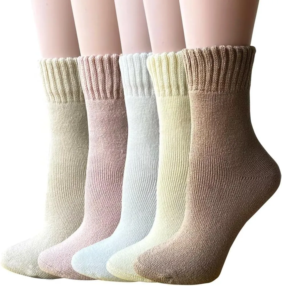 Womens Super Thick Wool Socks - Soft Warm Comfort Casual Crew Winter Socks (Pack of 3-5), Multicolor