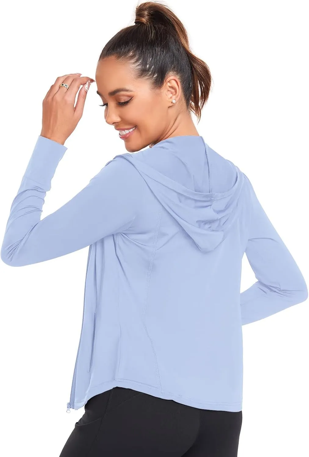 Womens UPF 50  Zip Up Hoodies Long Sleeve UV Sun Protection Shirts Lightweight Quick Dry Jackets Hiking Running Tops