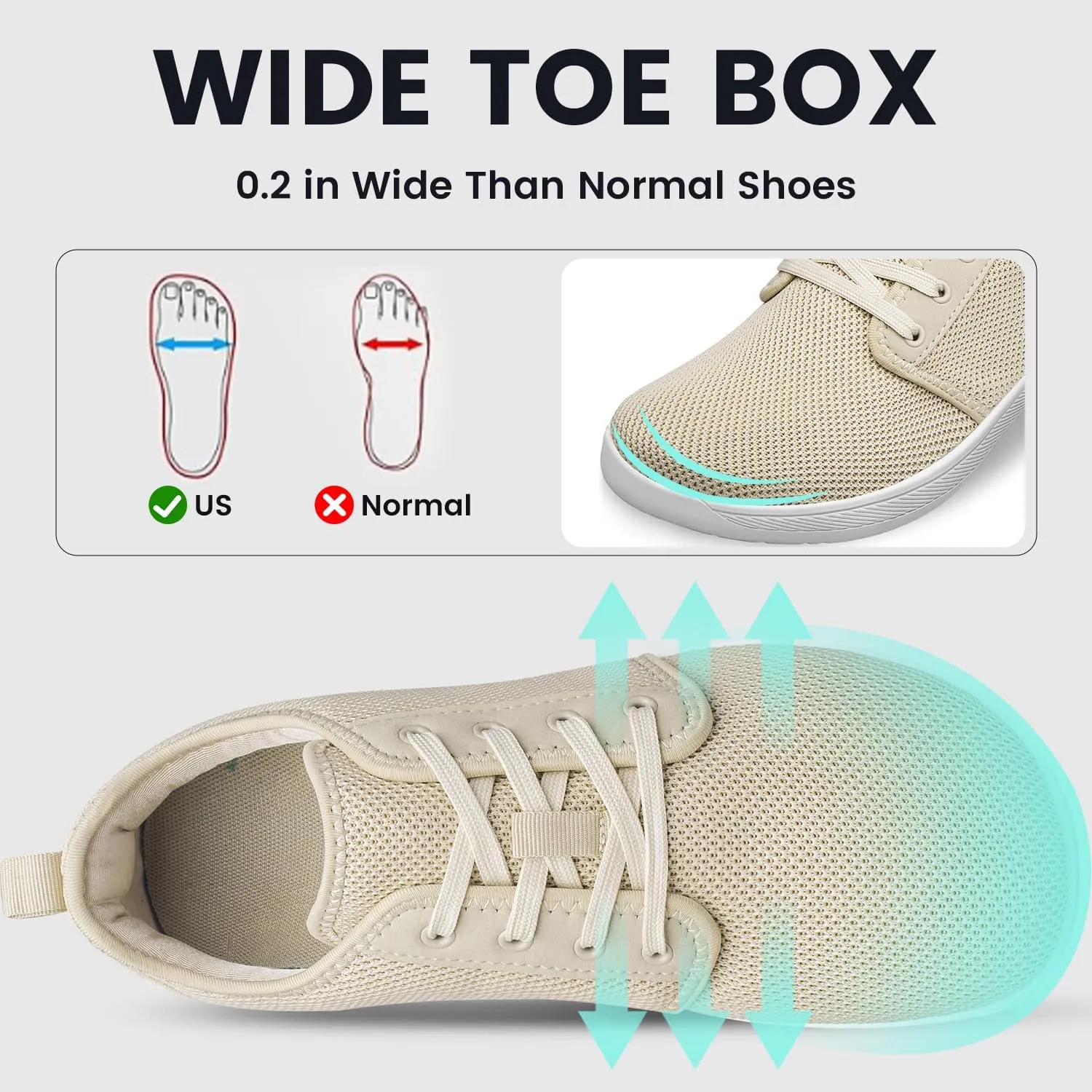 Women's Wide Toe Box Shoes Minimalist Barefoot Zero Drop Female Sneakers Width Ladies Trail Running Tennis Comfortable Lightweight