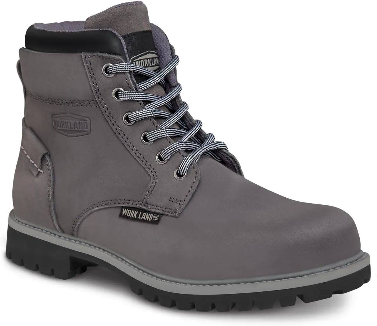 WORKLAND 77607 Casual Boots for Men - Lightweight Lace-up Hiking Shoes for Men - Slip Resistant Soft Toe Leather Boots for Men - Work Boots for Men - Botas para Hombre