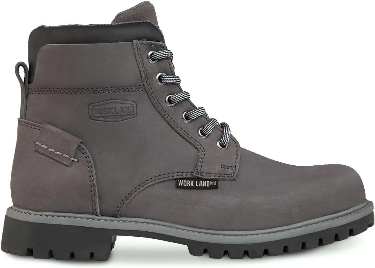WORKLAND 77607 Casual Boots for Men - Lightweight Lace-up Hiking Shoes for Men - Slip Resistant Soft Toe Leather Boots for Men - Work Boots for Men - Botas para Hombre