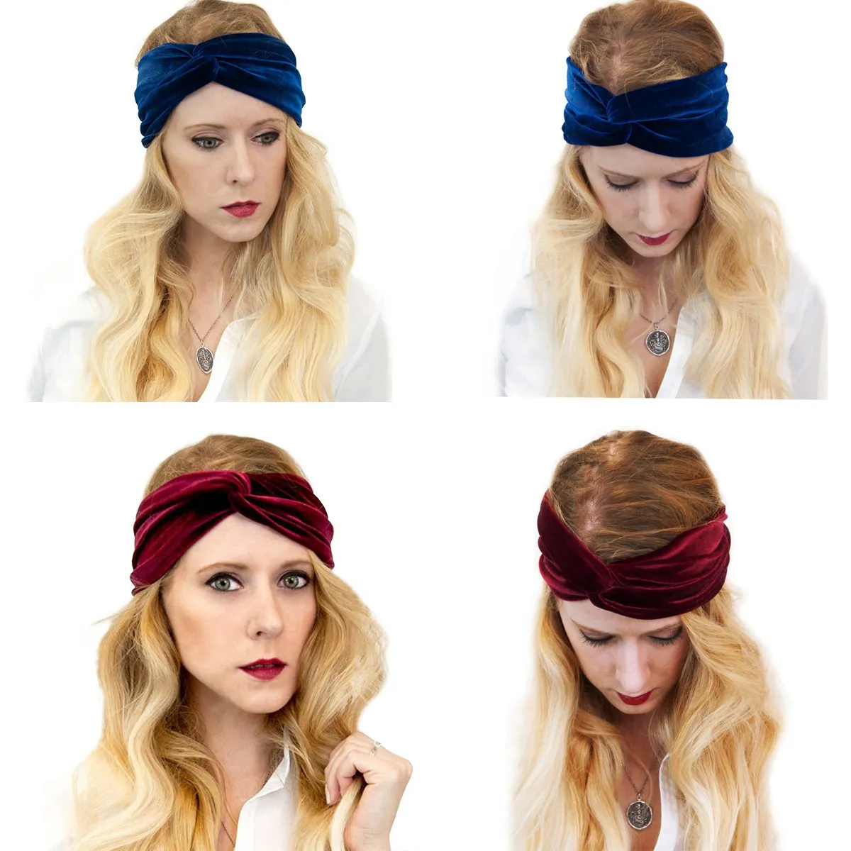 xsby Velvet Elastic Headband, 7 Pcs Women's Adjustable Twisted Soft Turban Tribal Hair Band Headwrap Hair Accessories Headgear A