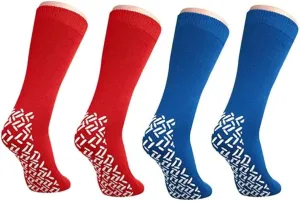 XXXL Extra Wide Bariatric Non Skid Slipper Socks (4 Pairs) - for Swollen Feet and Edema
