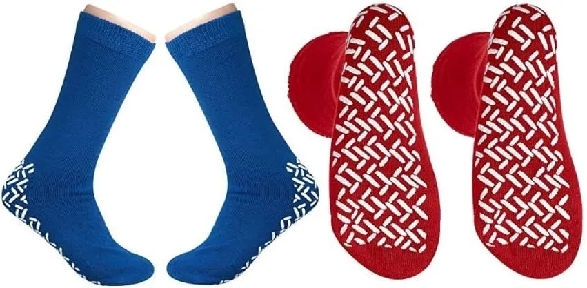 XXXL Extra Wide Bariatric Non Skid Slipper Socks (4 Pairs) - for Swollen Feet and Edema