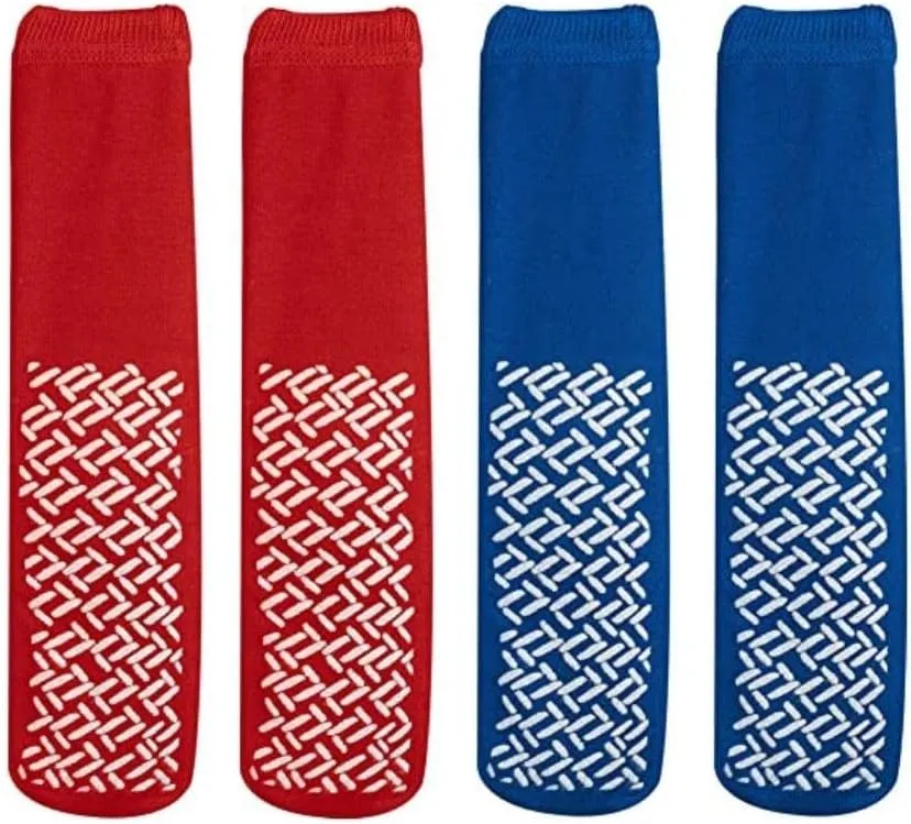 XXXL Extra Wide Bariatric Non Skid Slipper Socks (4 Pairs) - for Swollen Feet and Edema