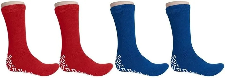 XXXL Extra Wide Bariatric Non Skid Slipper Socks (4 Pairs) - for Swollen Feet and Edema