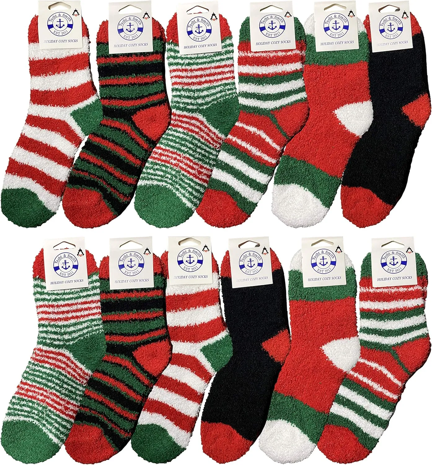 Yacht & Smith Womens Christmas Socks, Novelty Holiday Socks, Fun Colorful Festive, Crew, Slipper Socks