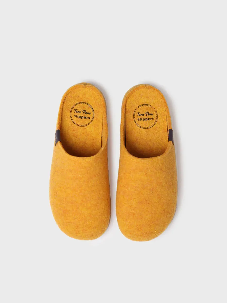 Zapatilla tipo zueco para mujer en fieltro reciclado | MONA-FR