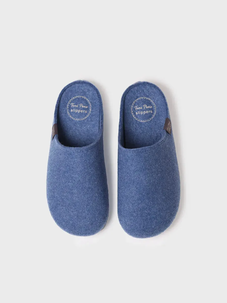 Zapatilla tipo zueco para mujer en fieltro reciclado | MONA-FR