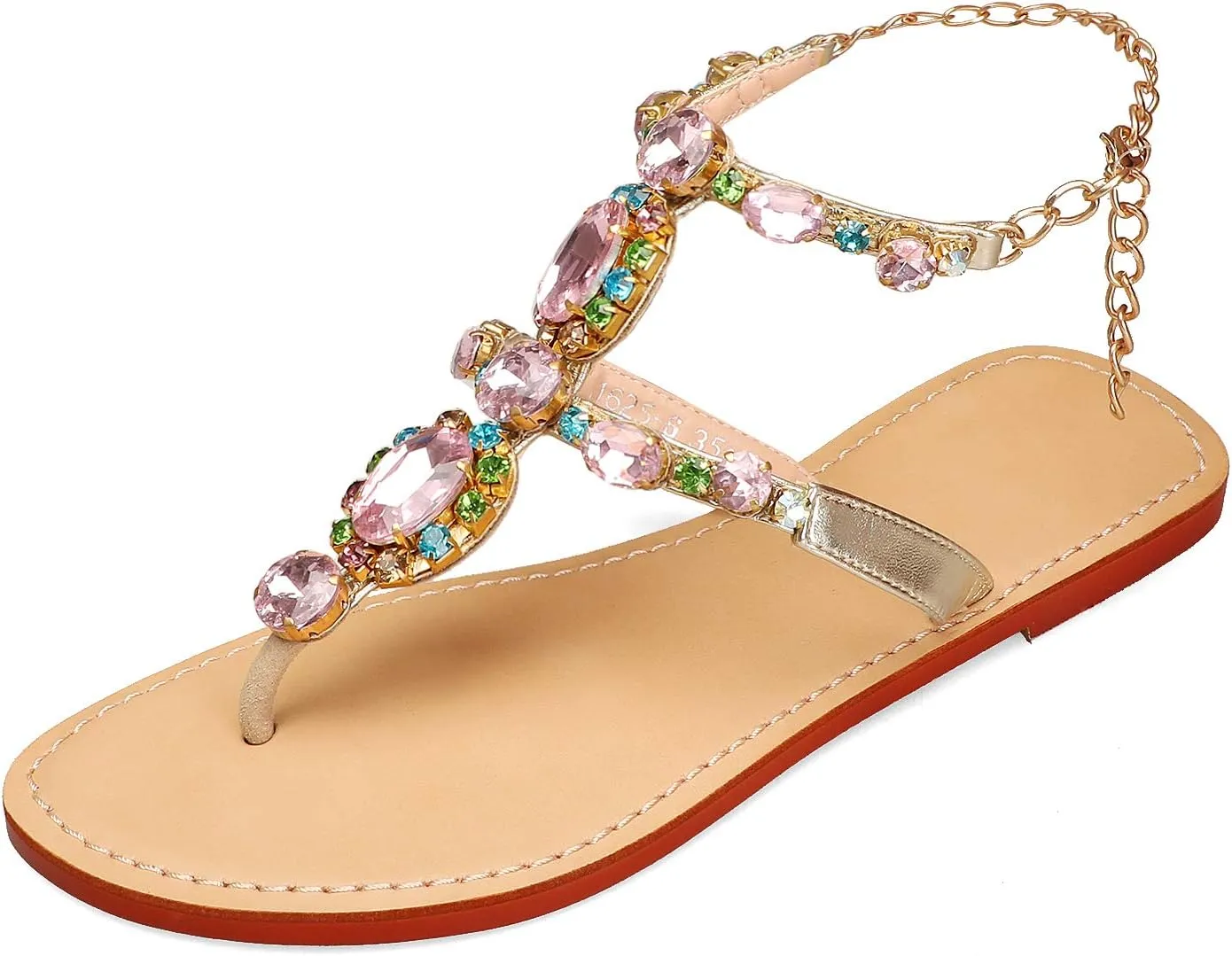 ZhuLinFeng Women'S Rhinestone Gladiator Sandals Flat Wedding Sandals Gem Pearl Sparkling Bridal Bridesmaid Sandals Blue Bohemian Sandals