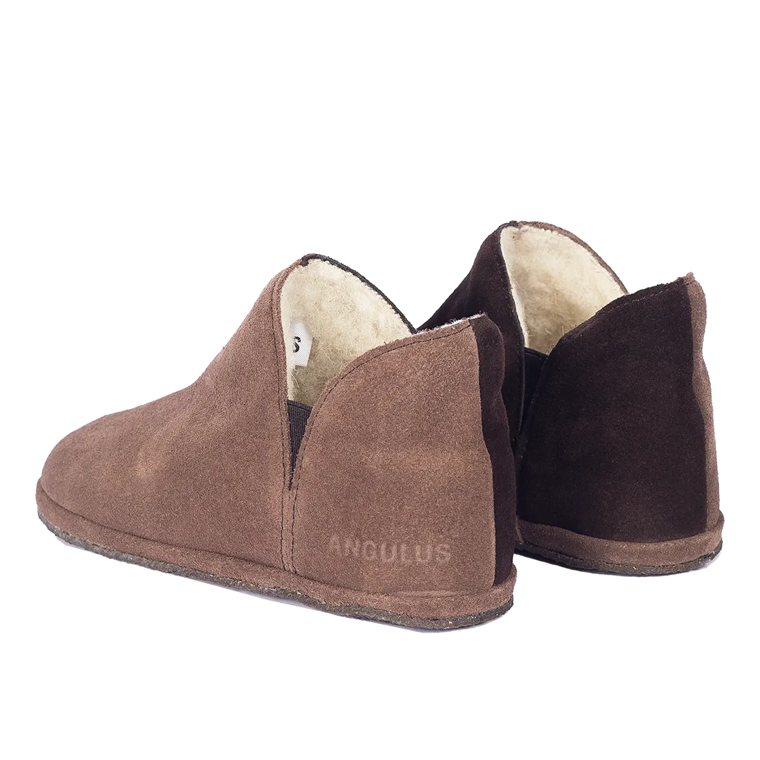 Zweifarbiger Slipper mit weichem Lammfellfutter