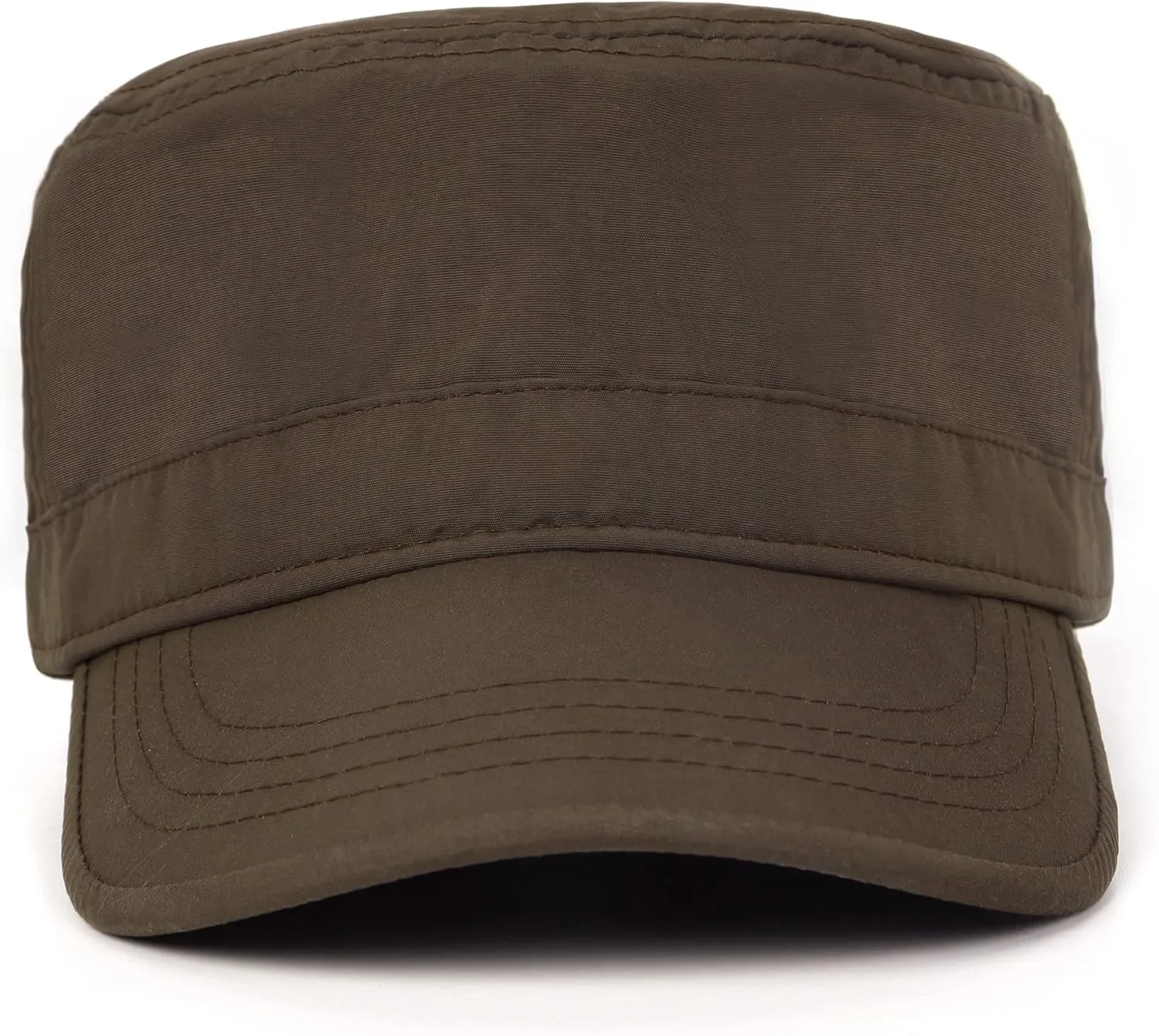 Zylioo XL Closed Back Army Cap,Lightweight Cadet Hat for Big Heads 22"-24",Adjustable Plain Flat Top Caps